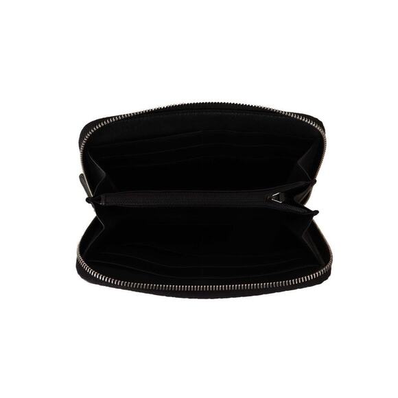 NEW Gucci Embossed Leather Zip Around Micro GG Logo Wallet Black Gold Hardware - Picture 3 of 8